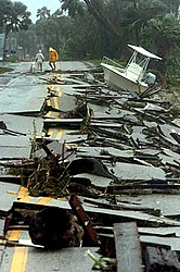 Hurricane aftermath from Stuart FL-boat-road.jpg